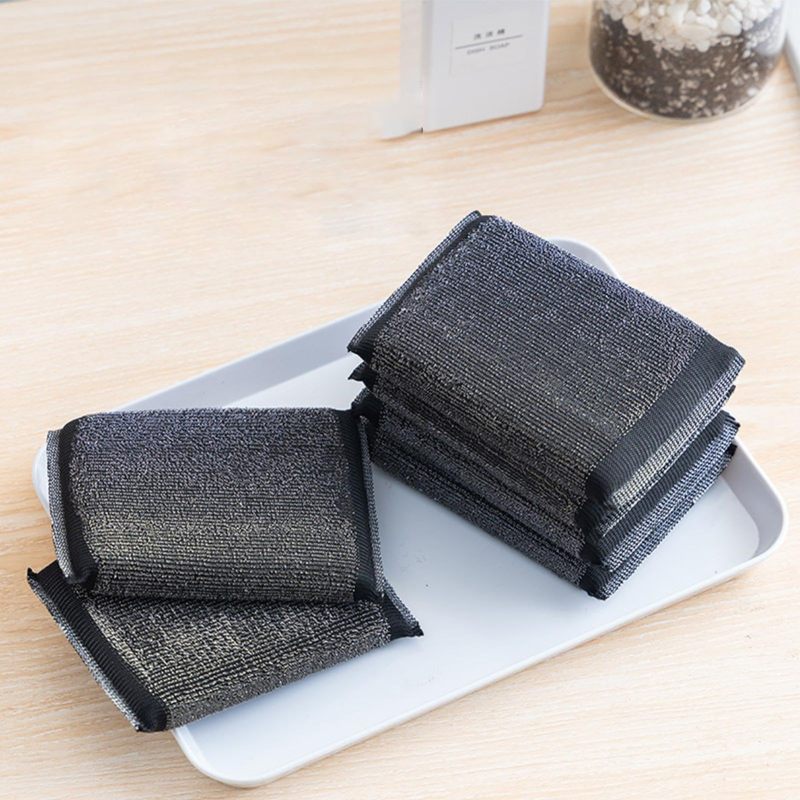 Stainless Steel Cleaning Ball Set, Black (6PCS) - Image 3