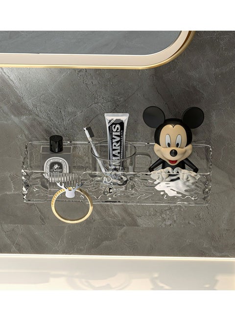 Bathroom Shelf, Wall Mounted Storage No Punching, Can be placed on the shower restroom wall, transparent color