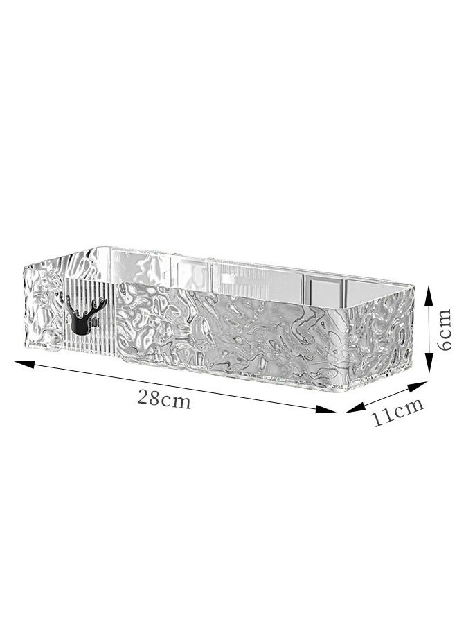 Bathroom Shelf, Wall Mounted Storage No Punching, Can be placed on the shower restroom wall, transparent color  - Image 2