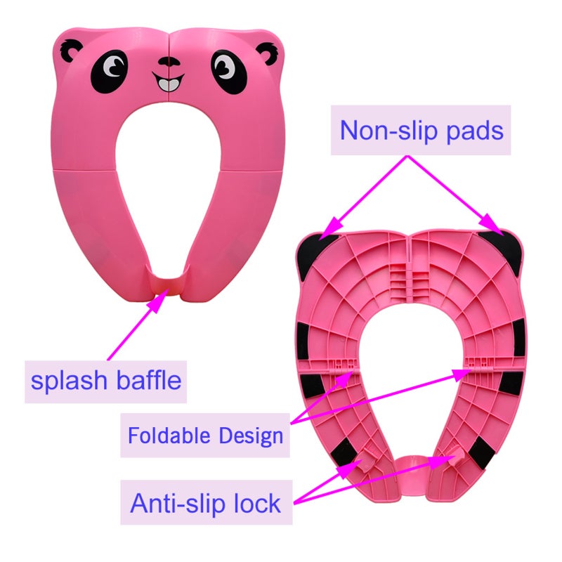 Portable Potty Seat: Foldable Ergonomic Design, Premium BPA-Free ABS Material - Splash-Proof & Non-Slip, Compact Size for Toddler Travel, Home Use & On-the-Go - Image 2