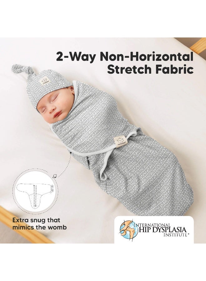 KeaBabies Soothe Swaddle Wraps with Knot Hats 3 Pack, Newborn Set, Sage - Image 5