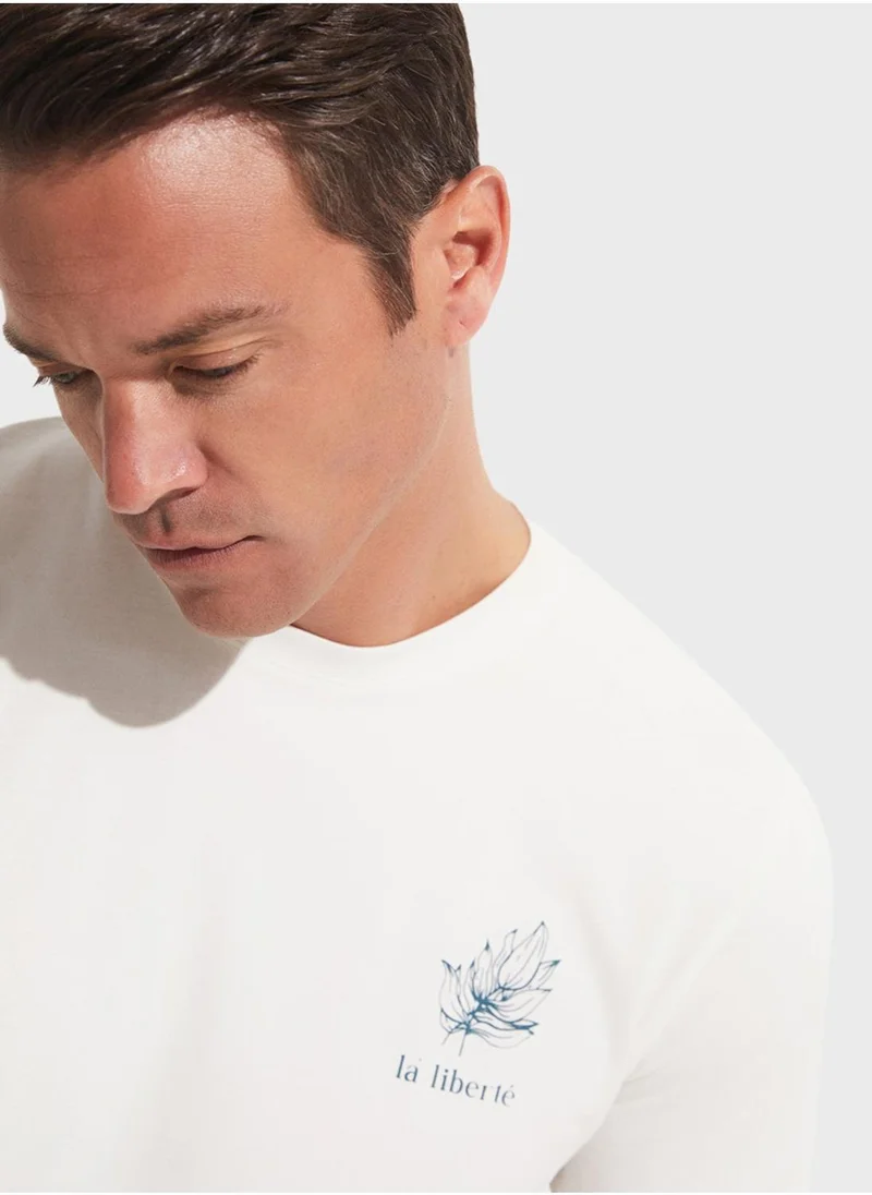 جون Printed Crew Neck T-Shirt