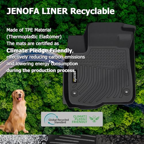 Jenofa-Floor Mats for Ford Explorer 2015-2019 7 Seats All Weather Car Mats for Ford Explorer Durable Floor Liners Custom Fit Explorer Accessories Black - Image 4