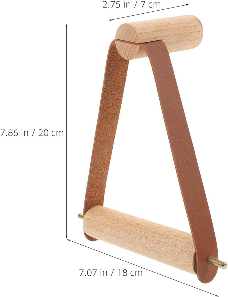Wooden Toilet Paper Holder Wall Mount Paper Towel Dispenser Bathroom Tissue Rack for Kitchen and Bathroom Brown Vertical Stand - Image 2