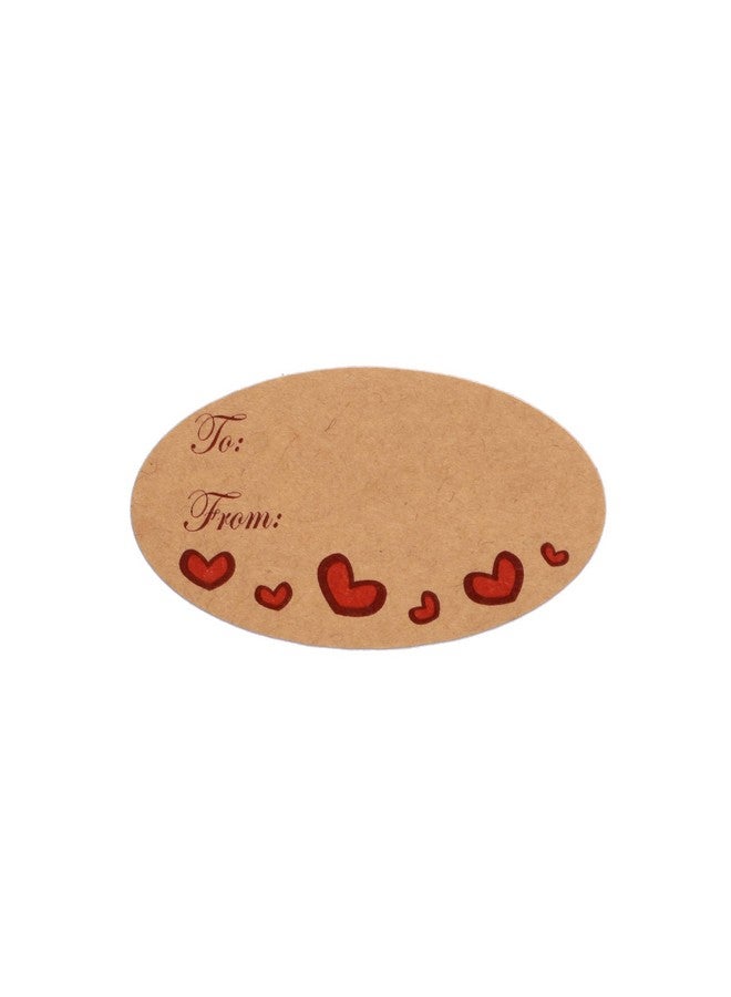 Cualfec Valentine's Day to and from Stickers Valentine's Heart Stickers 1.5"x2.5" Natural Kraft Gift Tags 4 Unique Heart Designs for Gift Wrapping, Box and Envelope Sealing - 200 Stickers - Image 4
