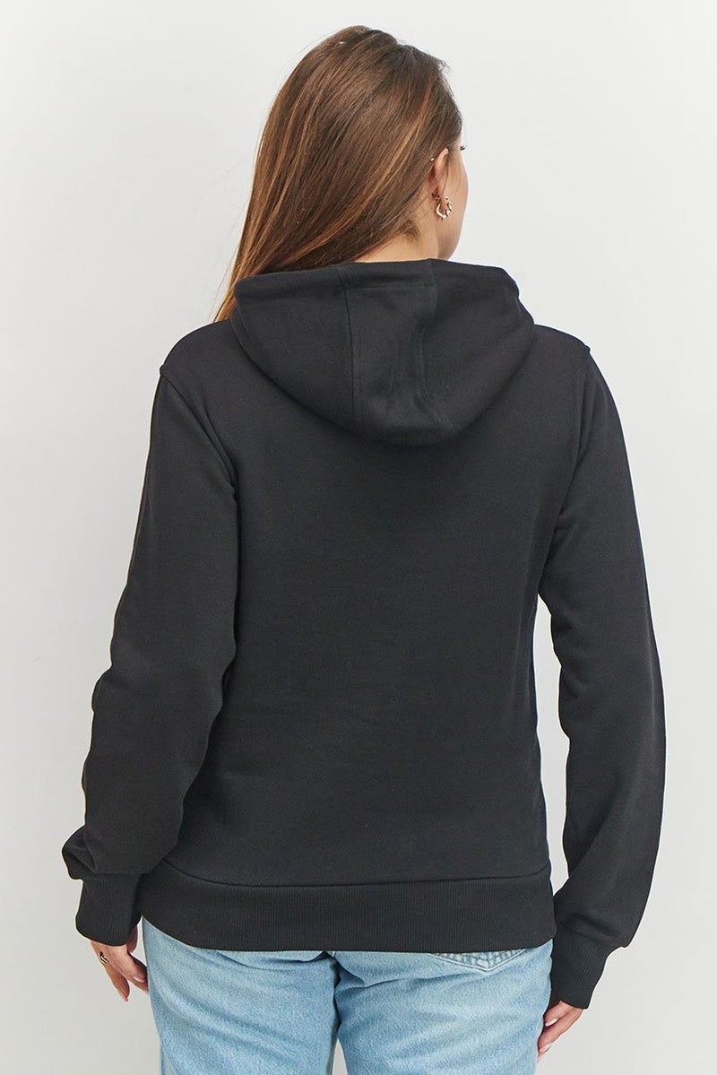 Cavalli Class Women Textured Long Sleeve Hoodie, Black - Image 2