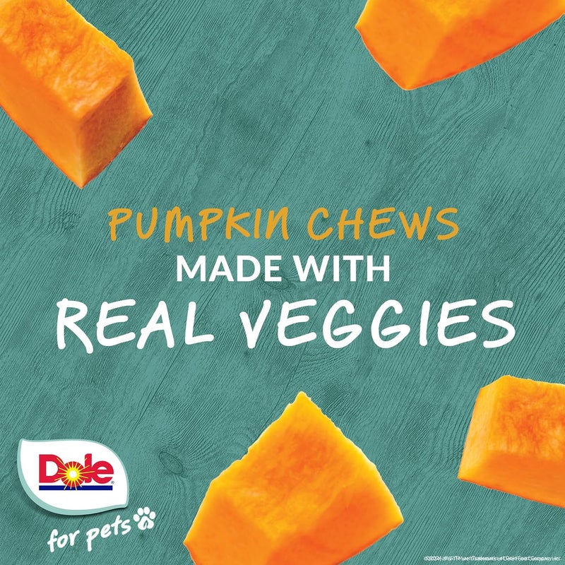 Dole for Pets Freshly Fetched Lasting Chew, Pumpkin Flavor Dog Treats, 8oz, 5ct | Flavored with Real Veggies, No Wheat, Corn, Soy, Artificial Flavors, Colors, Preservatives, or Animal Products - Image 2