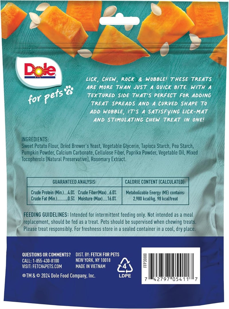 Dole for Pets Freshly Fetched Lasting Chew, Pumpkin Flavor Dog Treats, 8oz, 5ct | Flavored with Real Veggies, No Wheat, Corn, Soy, Artificial Flavors, Colors, Preservatives, or Animal Products - Image 5