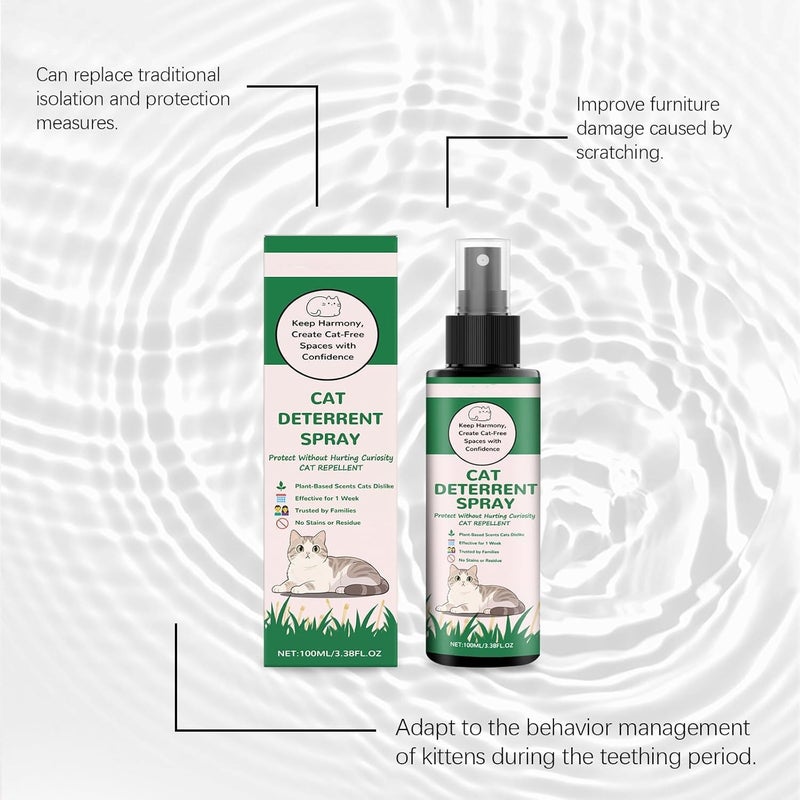 Makbeaty Cat Repellent Spray,Cat Deterrent Spray, Natural Ingredients Cat Repellent Effective Cat Scratch Deterrent Training Aid, Safe Cat Urination Deterrent for Furniture & Walls Protection - Image 4