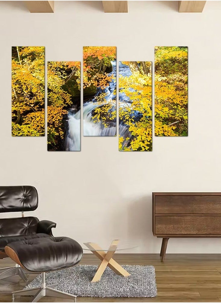 Generic - Wall painting - landscape - 724 - divided into five graduated pieces - 2 - Image 1