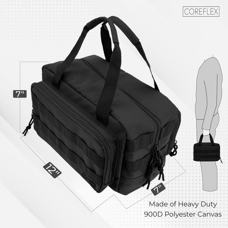 Coreflex 12-Inch Heavy Duty Tool Bag, Tactical, Gear, Range, EDC,Tool Bag for cars, Multi-Purpose Work Bag for Mechanics,Electrician,Carpenters,Builders,Plumbers 12" X 7" X 7" (Black) - Image 2