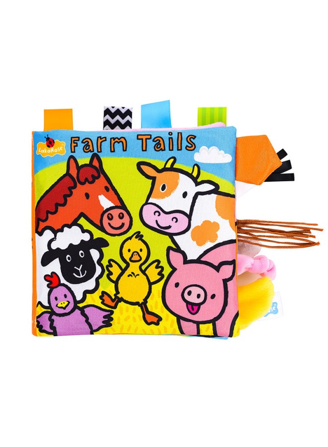 LakaRose Baby Tail Cloth Book Three-dimensional Ringing Paper Tear-proof Baby 0-3 Years Old Quiet Cloth Book Toy New-Color:L024B Farm Tail (containing Ringing Paper + Ringing + BB Device)  - Image 1