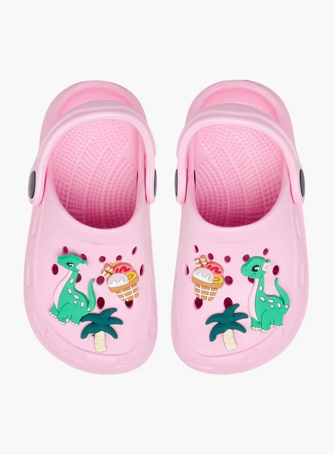 Flora Bella By Shoexpress Dinosaur Accent Clogs with Backstrap