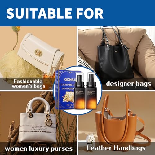 QONS Leather Purse Cleaner & Conditioner Kit – Non-Darkening Leather Care for Handbags, Wallets & Designer Bags – Cleans, Restores & Protects – 4oz Cleaner & 4oz Conditioner with Applicator Pad - Image 5