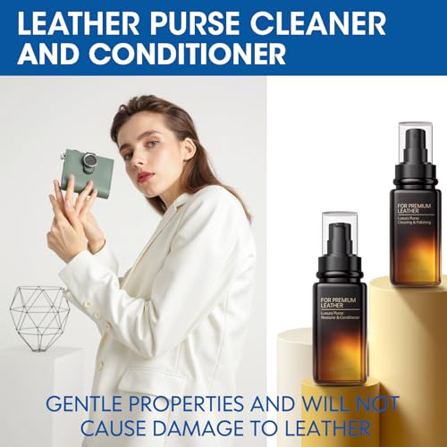QONS Leather Purse Cleaner & Conditioner Kit – Non-Darkening Leather Care for Handbags, Wallets & Designer Bags – Cleans, Restores & Protects – 4oz Cleaner & 4oz Conditioner with Applicator Pad - Image 2