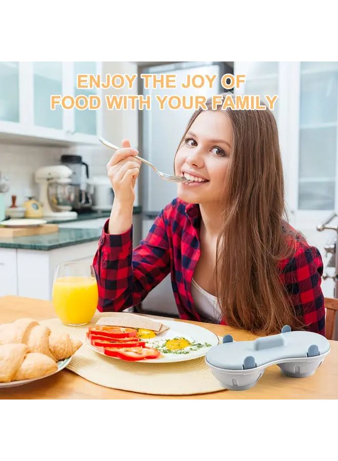 Nordic Blue Microwave Egg Cooker Poacher Boiler For Breakfast Lunch Dinner - Image 4