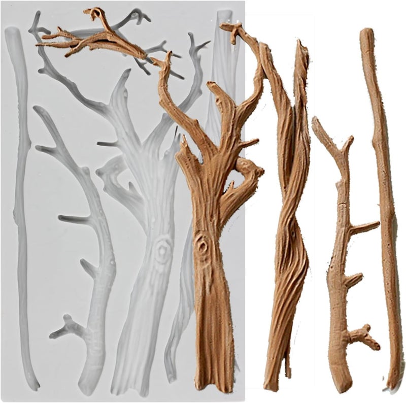 MINFEIDMS Tree Branch Silicone Fondant Mold For Cake Decorating Cupcake Topper Candy Chocolate Gum Paste Polymer Clay - Image 1