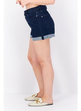 INC Women Plain  Denim Shorts, Navy  - Image 2