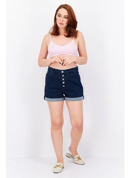 INC Women Plain  Denim Shorts, Navy  - Image 4
