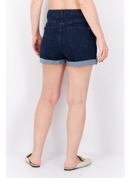 INC Women Plain  Denim Shorts, Navy  - Image 3