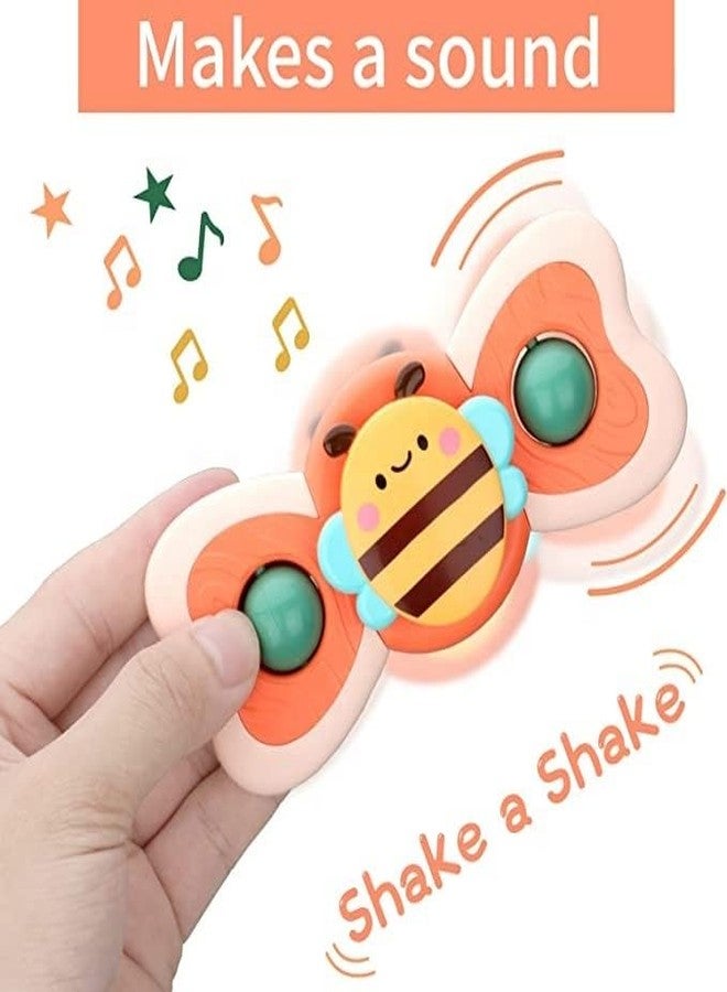 OANGO Silicone Suction Cup Flower Spinning Bath Toy for Infants & Toddlers, Sensory Fidget Bath Toys for Kids, Learning Toys for Boys & Girls 3 pcs (Random Color) - Image 5