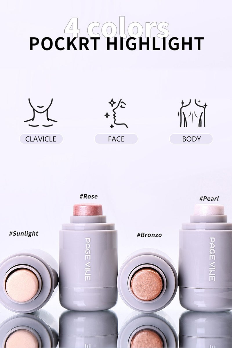 PAGE VINE Makeup Highlighter, Cream Highlighter Stick for Face + Body with Radiant, Shimmery Glow ,Buildable, Blendable for All Skin Types - Image 5
