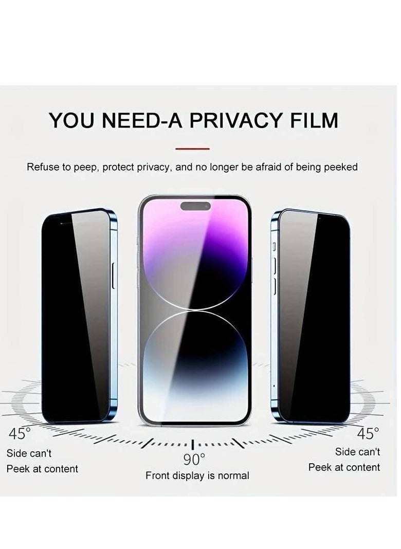 جيلاتين واقي شاشة خصوصية unipro لهاتف iPhone 15 Pro – ثلاثي الأبعاد، لاصق كامل، مضاد للتجسس، صلابة 9H، مضاد لبصمات الأصابع  - Image 2