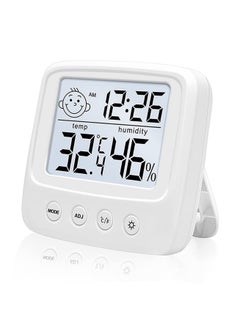 VKL Indoor Thermometer,Digital Hygrometer,Room Thermometer With Air Comfort Icon, High-Precision Temperature And Humidity Monitor With Backlight Are Applicable To Families Offices Baby Rooms White  - Image 1