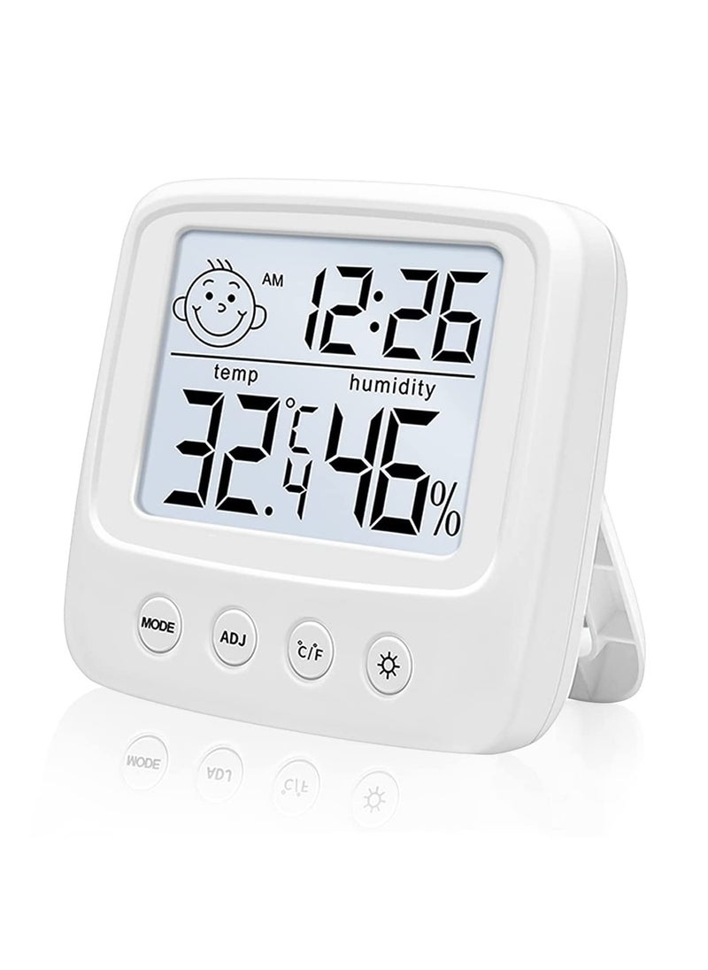VKL Indoor Thermometer,Digital Hygrometer,Room Thermometer With Air Comfort Icon, High-Precision Temperature And Humidity Monitor With Backlight Are Applicable To Families Offices Baby Rooms White  - Image 1