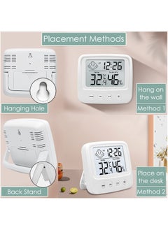 VKL Indoor Thermometer,Digital Hygrometer,Room Thermometer With Air Comfort Icon, High-Precision Temperature And Humidity Monitor With Backlight Are Applicable To Families Offices Baby Rooms White  - Image 4