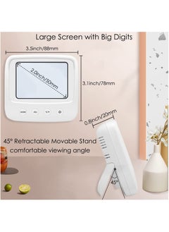 VKL Indoor Thermometer,Digital Hygrometer,Room Thermometer With Air Comfort Icon, High-Precision Temperature And Humidity Monitor With Backlight Are Applicable To Families Offices Baby Rooms White  - Image 2