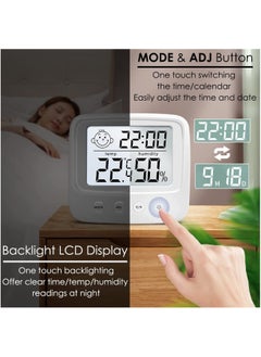 VKL Indoor Thermometer,Digital Hygrometer,Room Thermometer With Air Comfort Icon, High-Precision Temperature And Humidity Monitor With Backlight Are Applicable To Families Offices Baby Rooms White  - Image 3