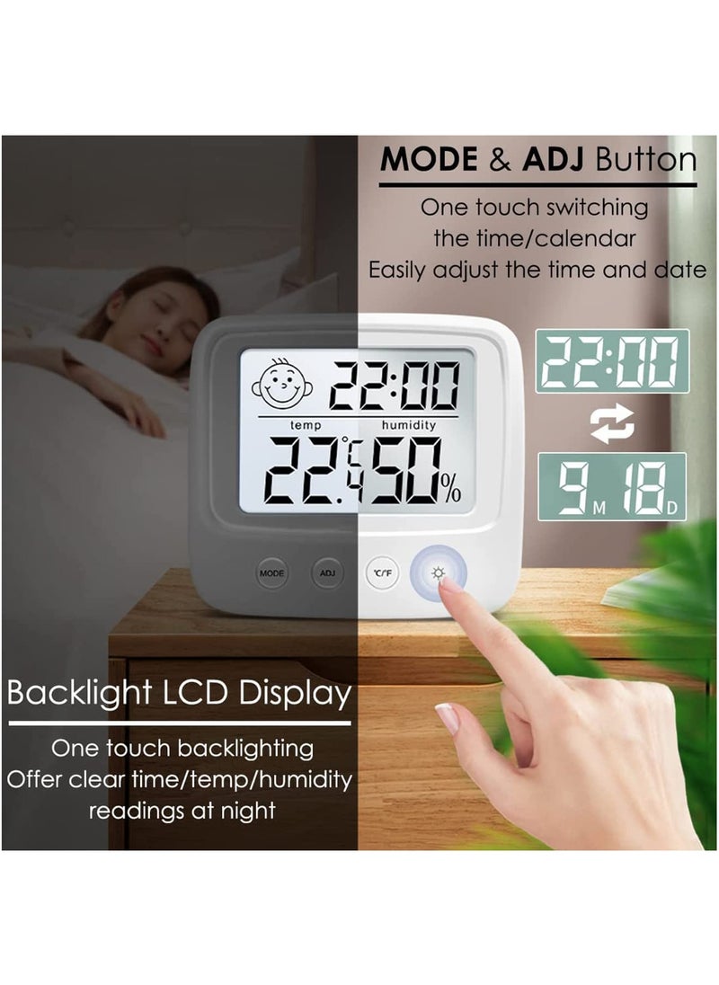 VKL Indoor Thermometer,Digital Hygrometer,Room Thermometer With Air Comfort Icon, High-Precision Temperature And Humidity Monitor With Backlight Are Applicable To Families Offices Baby Rooms White  - Image 3