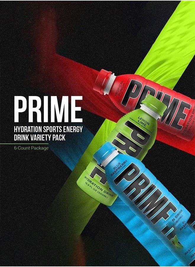 prime_hydration_drink - Prime Hydration Drink Bottle naturally Flavored with Zero Sugar, Boost Energy and Caffeine Free 1 Lemon Lime1 Blue Raspberry 500 ml +500 ml - Image 1