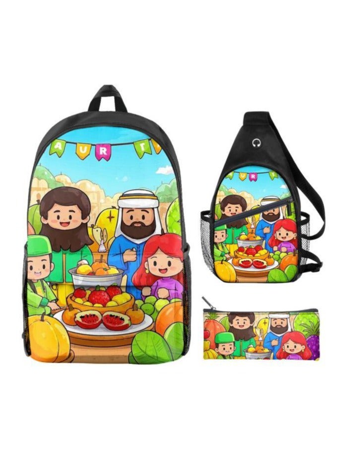 Universal cartoon new three-piece schoolbag - 454  - Image 1