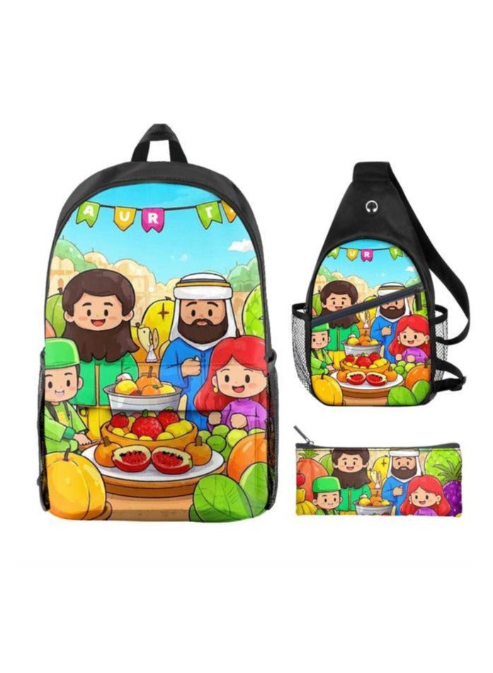 Universal cartoon new three-piece schoolbag - 454  - Image 2