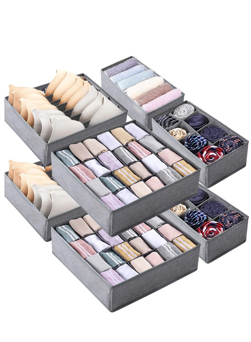 TRASSLE 8 Packs Drawer Organizers for Clothing with 90 Cells Fabric Foldable Grids Dividers Box for Socks,Underwear, Bras and Ties  - Image 1