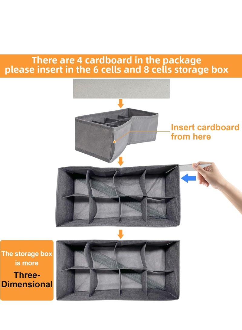 TRASSLE 8 Packs Drawer Organizers for Clothing with 90 Cells Fabric Foldable Grids Dividers Box for Socks,Underwear, Bras and Ties  - Image 3
