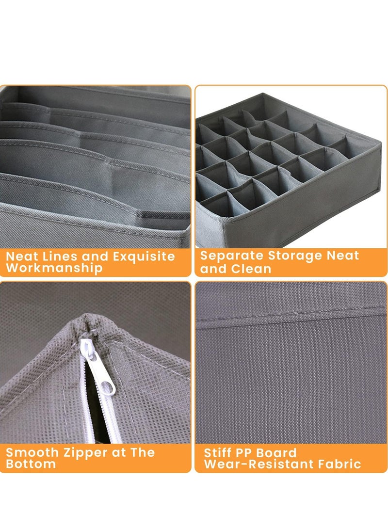 TRASSLE 8 Packs Drawer Organizers for Clothing with 90 Cells Fabric Foldable Grids Dividers Box for Socks,Underwear, Bras and Ties  - Image 4