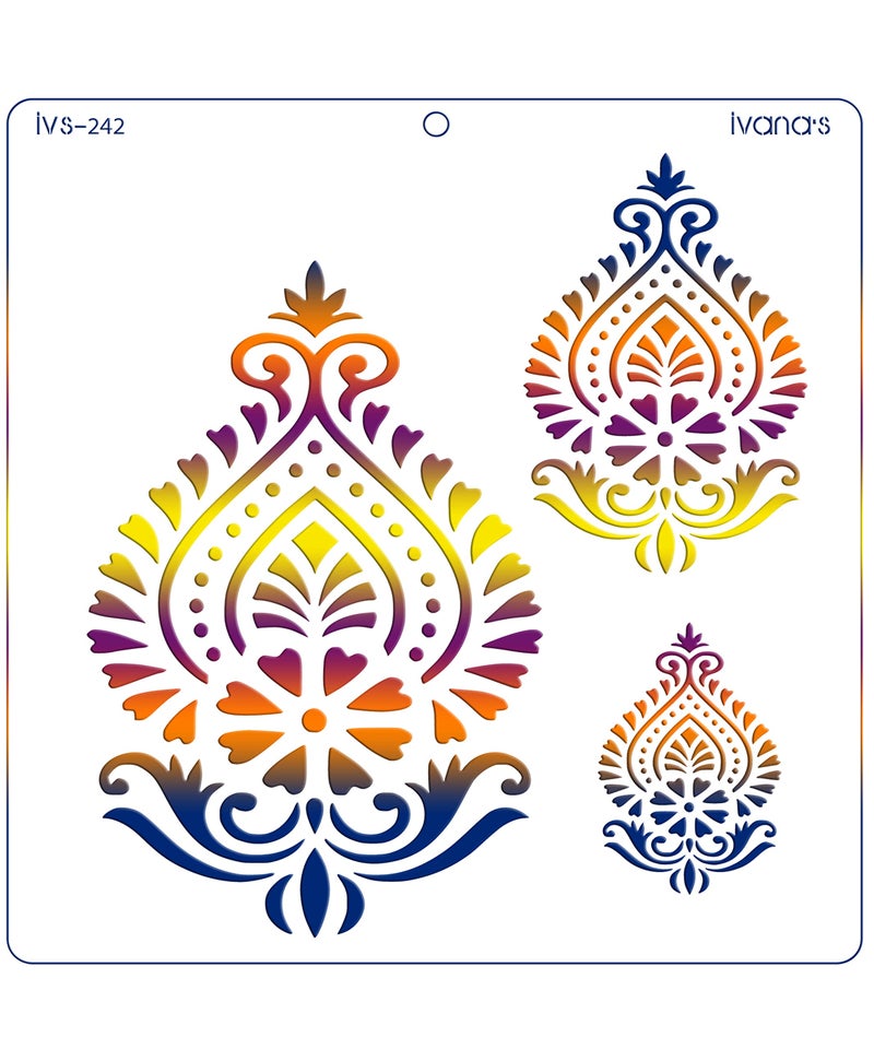 IVANA'S Art & Craft Reusable Stencil for Art & Craft, DIY Decorative Stencil for Painting on Canvas, Fabric, Cloth, Paper, Glass, Furniture and Wall, Size - 6 x 6 inch, Pack of 1, IVS-242, Off White - Image 3
