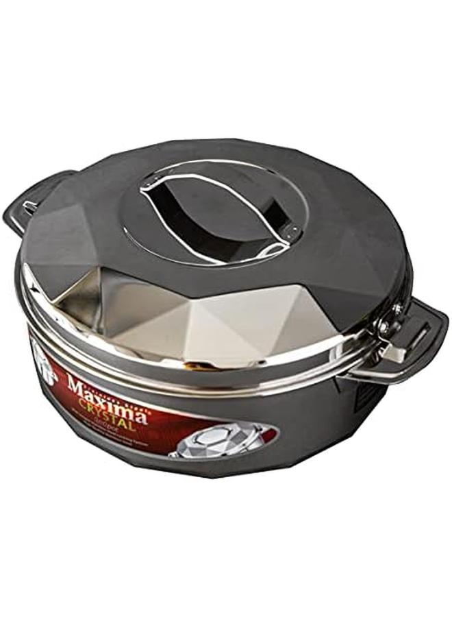 ماكسيما وعاء ستانلس ستيل مكون من 3 قطع بمقبضين معزول، وعاء رائع للعطلات والعشاء، يبقي الطعام ساخنًا وطازجًا لساعات طويلة، فضي - Image 4