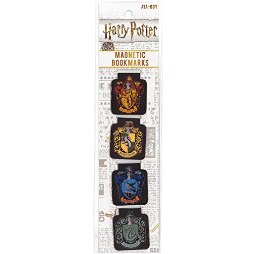 Ata-Boy Harry Potter Bookmark, Houses of Hogwarts Crests Magnetic Bookmarks (4 Set) Harry Potter Gifts & Merchandise - Image 2