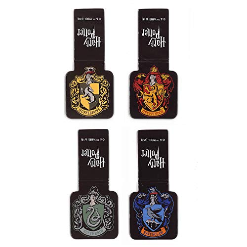 Ata-Boy Harry Potter Bookmark, Houses of Hogwarts Crests Magnetic Bookmarks (4 Set) Harry Potter Gifts & Merchandise - Image 1