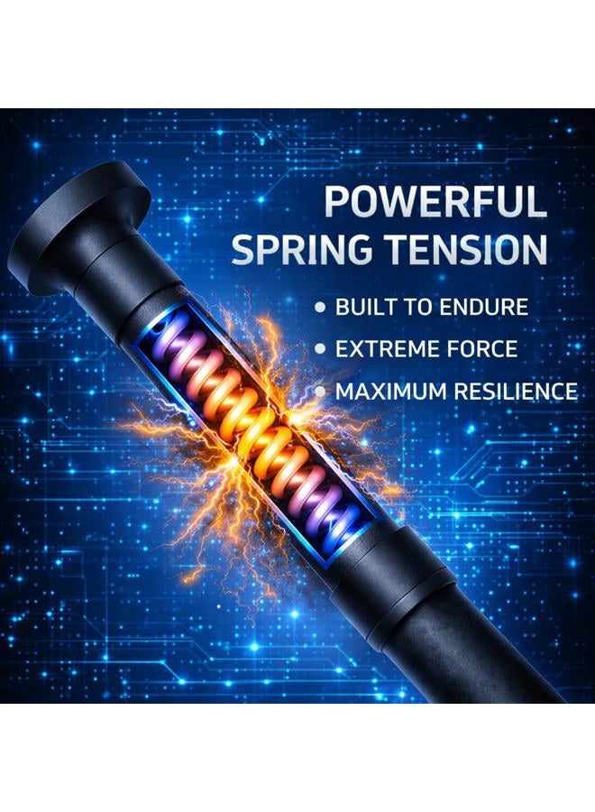 Jilron Tension Curtain Rods No Drill Adjustable Room Divider, Tension Rod for Room Separator and Partition Room Dividers, Easy Installation for Bedroom & Apartment (Black - W35-100 × H43-120 in) - Image 4