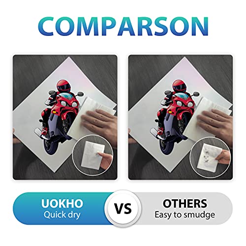 UOKHO Clear Holographic Sticker Paper for Ink jet & Laser Printer 20 Sheets Printable Vinyl Holographic Sticker Paper Waterproof Self-Adhesive, 8.5 X 11 Inches Transparent - Image 3