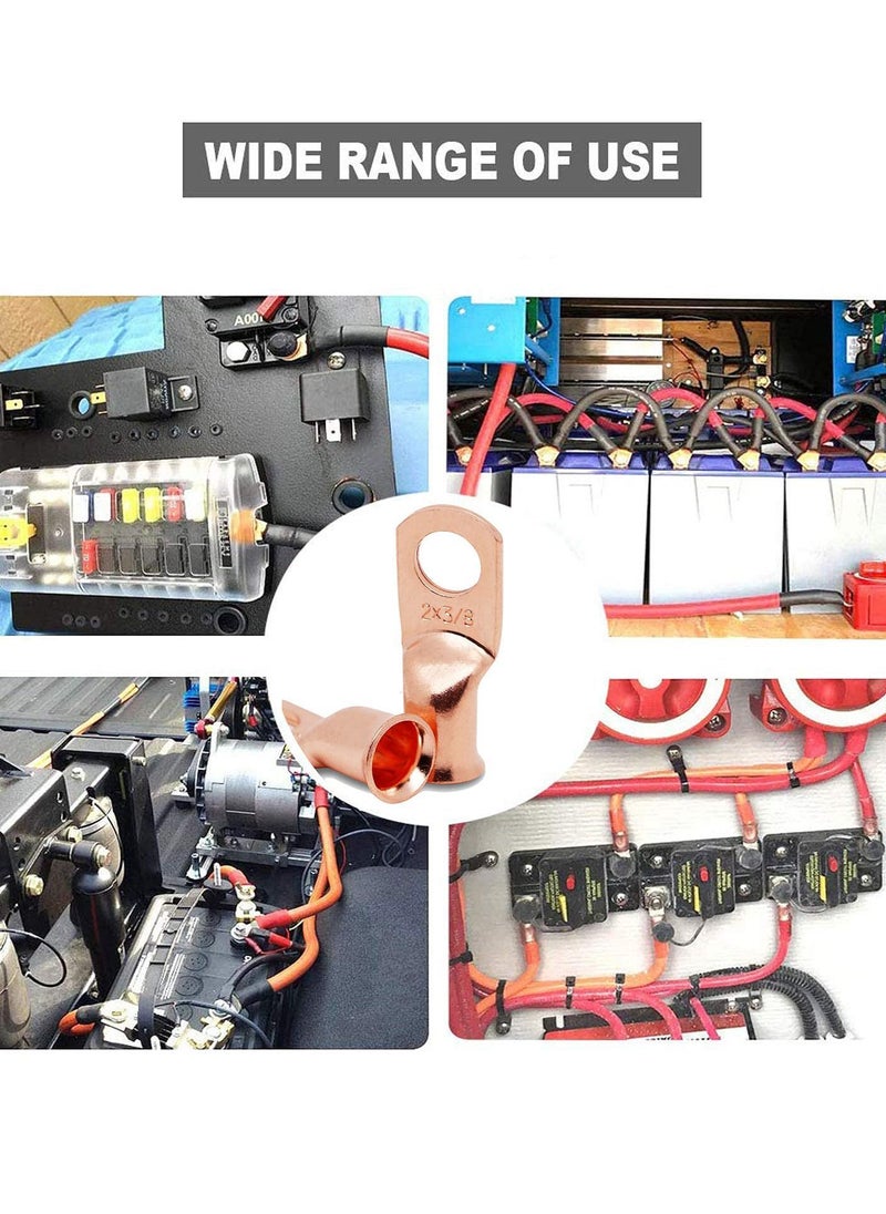 Y&D SYOSI 1/0 AWG-1/2" Battery Lugs, 10Pcs Copper Wire Heavy Duty Cable Ends, Tubular Ring Terminals, AWG Crimp Terminal Connectors  - Image 5