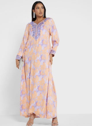 Floral Printed Jalabiya