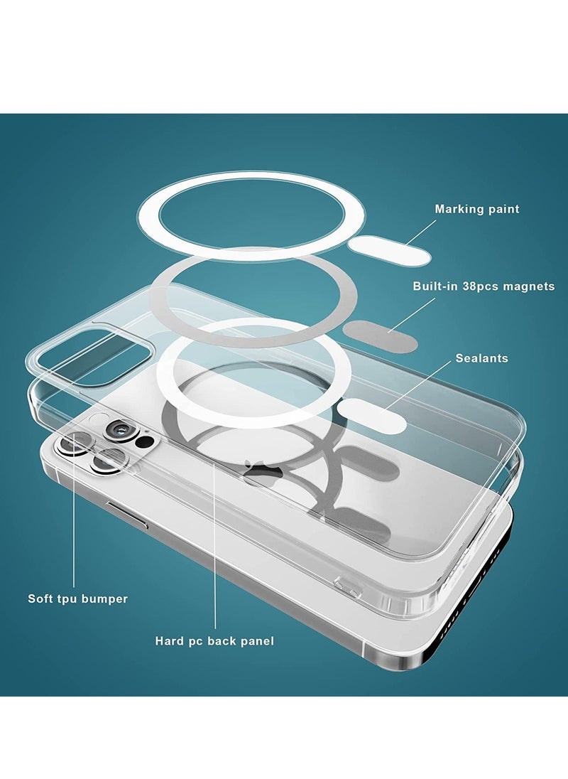 Raxoom iPhone 13 Clear Case with Magsafe Magnetic Wireless Charging Compatible Transparent Cover - Image 4