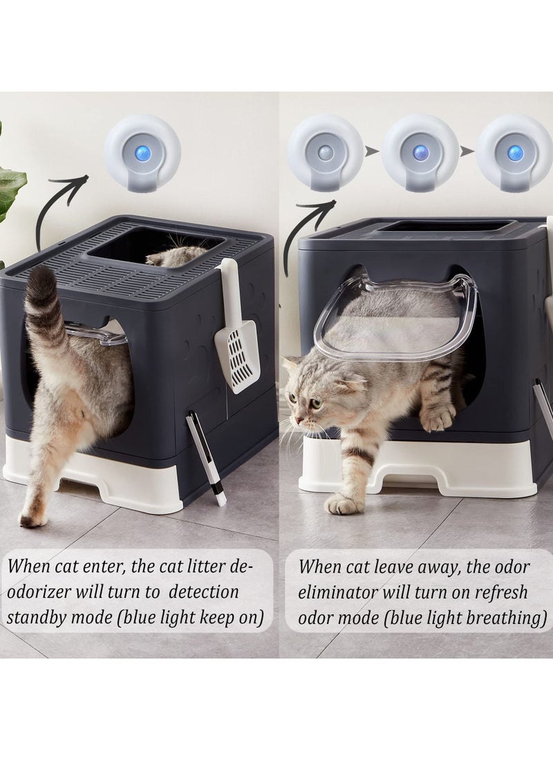 Excefore Smart Pet Smell Deodorizer, Litter Box Odor Eliminator, Auto On/Off, Rechargeable Dust-Free Litter Genie for Cat Litter Box, Bathroom Wardrobe and Small Area  - Image 3