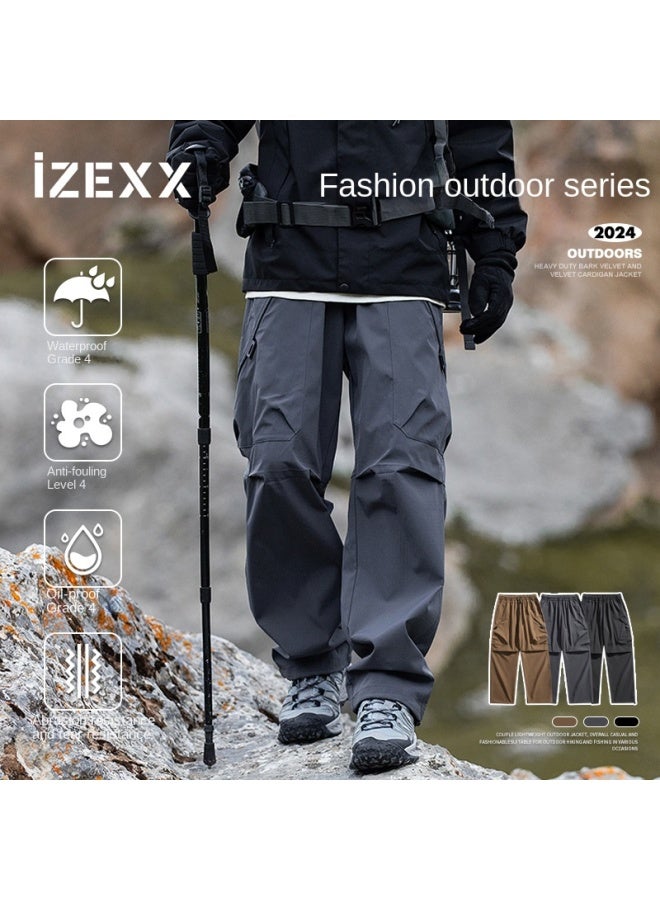 Izexx بنطال Izexx Trendy Brand الرياضي الخارجي المضاد للثلاثة مخاطر، بنطال رجال بكبير بجيوب كبيرة مقلوبة، مقاوم للماء، فضفاض، ستايل للأزواج، بنطال المظليين الأمريكي - Image 3